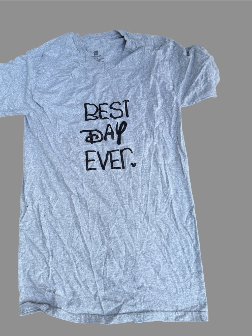 Grey 'Best Day Ever' V-Neck Graphic Tee